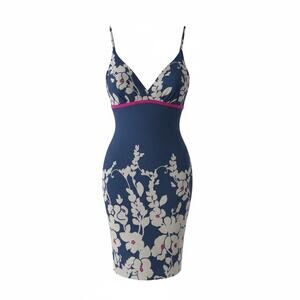 Aéropostale Women’s Dress Large L 12-14 Blue Floral Spaghetti Strap Smocked